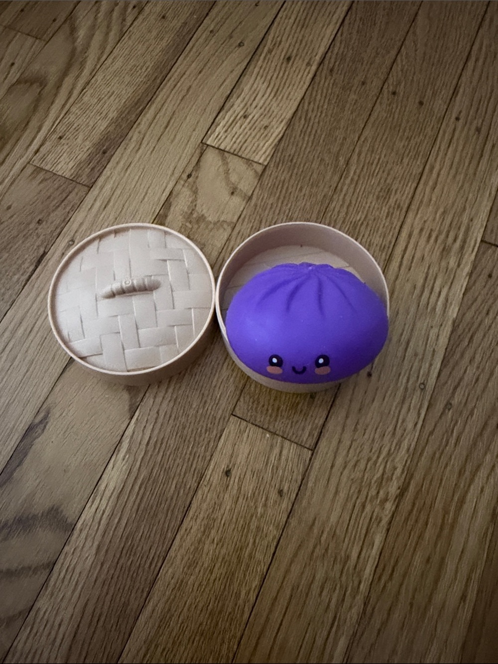 Purple Kawaii Squishy Dumpling with Basket
